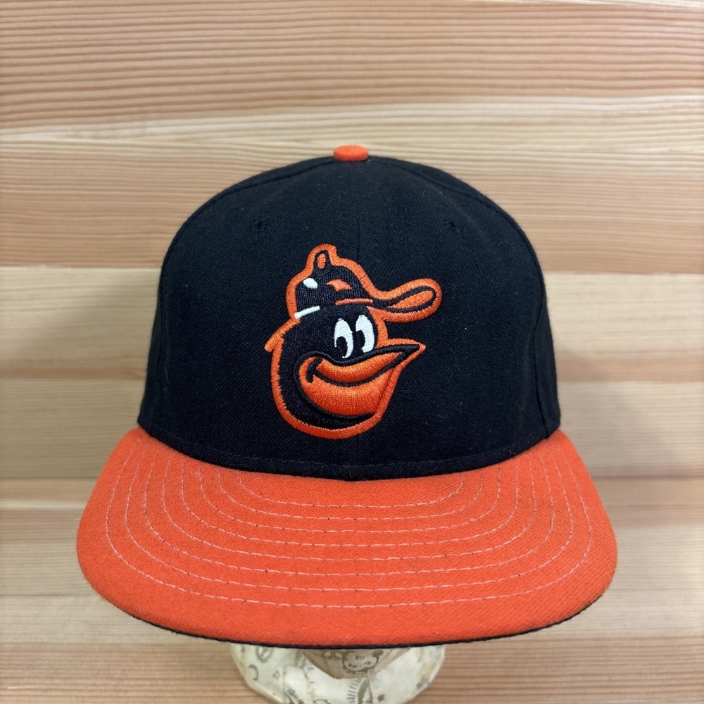 VTG Baltimore Orioles New Era 59Fifty Hat Cap - Sz 7 1/8 Made In The USA Black